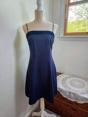 Vintage 90s Navy Spaghetti Strap Dress